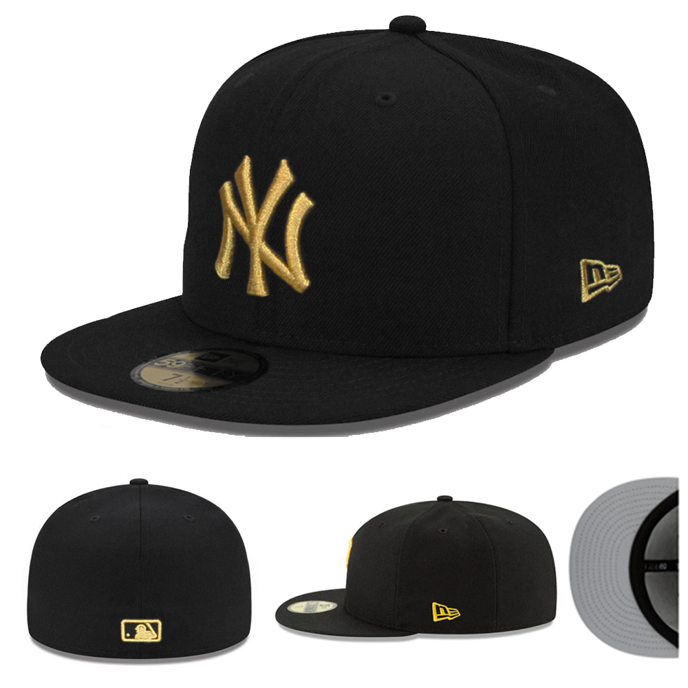 13 黑金 New York Yankees CCAA2601-01-013 AA Classic Fitted Cap 013 USD8.48 - Image 1