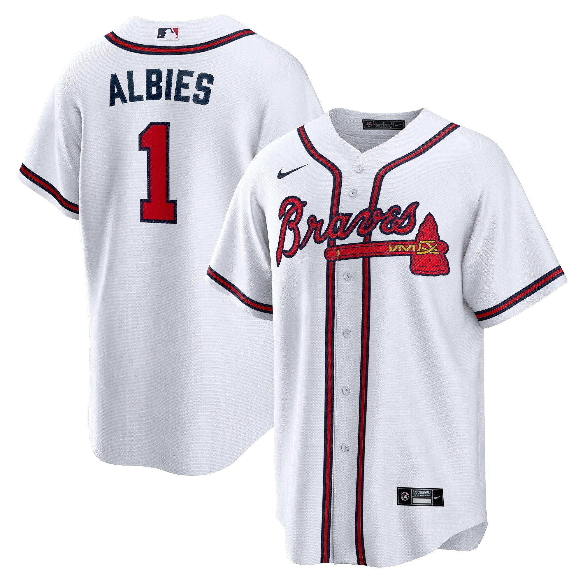 前后白色1 (1)014 MLBJE2601-05-014 Atlanta Braves Baseball Jersey 014 USD16.98 - Image 1