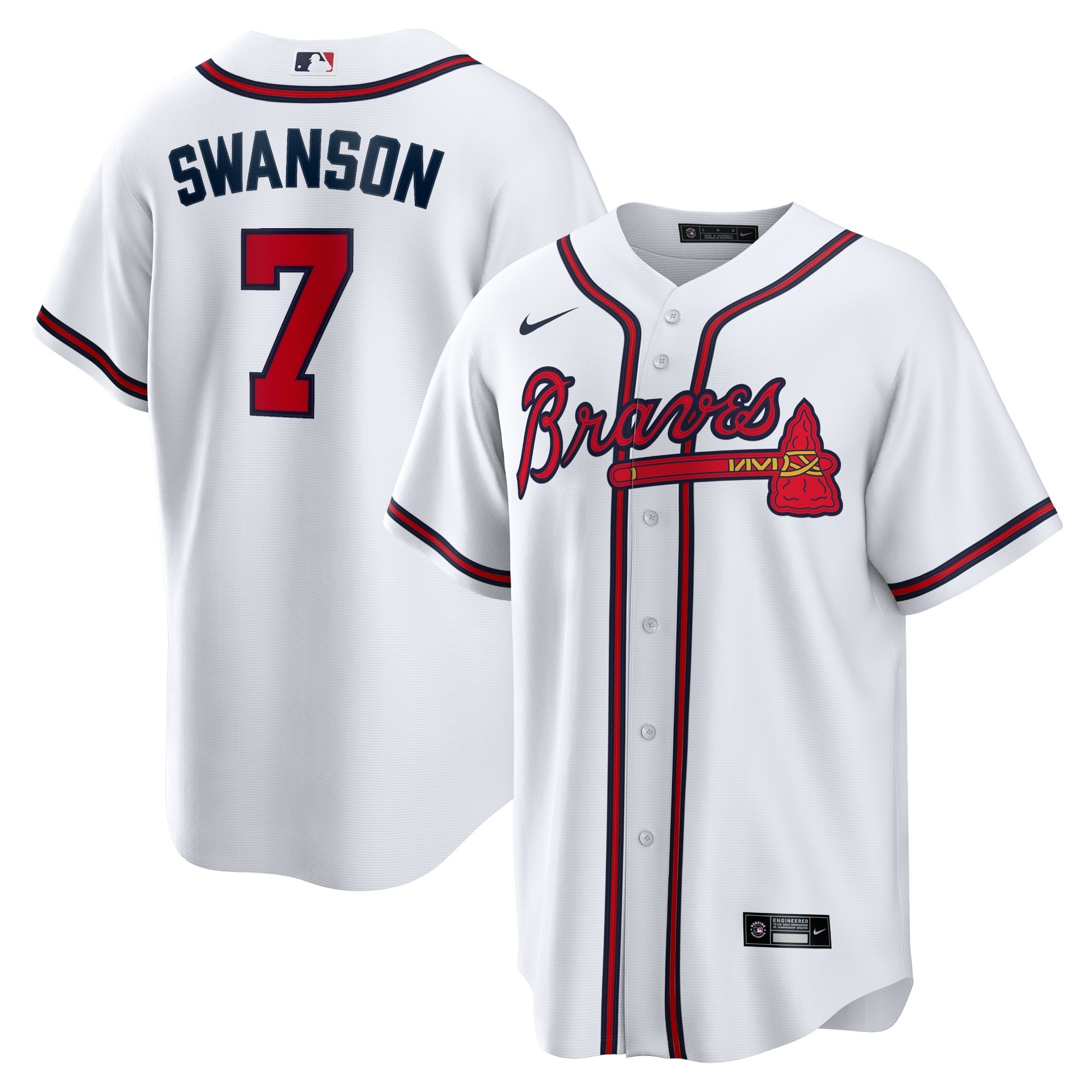 前后白色1 (2)015 MLBJE2601-05-015 Atlanta Braves Baseball Jersey 015 USD16.98 - Image 1