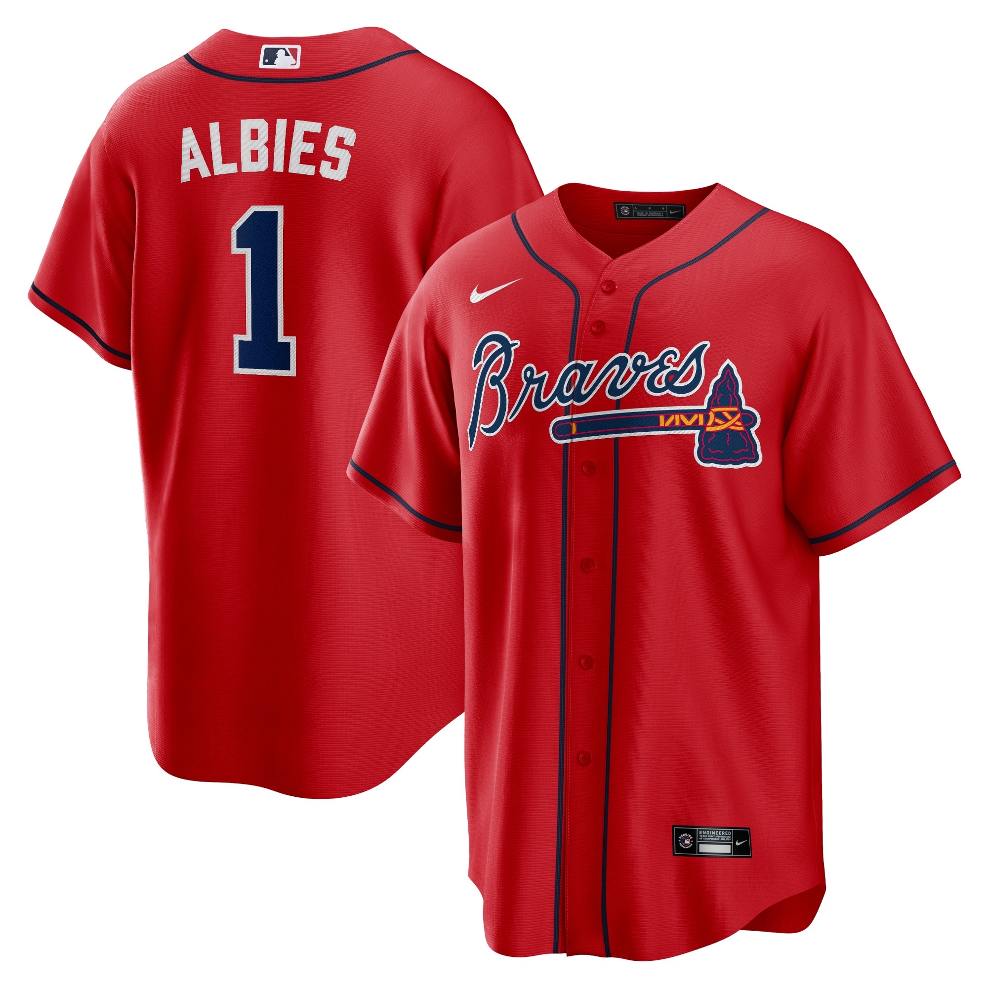 前后红色 (1)028 MLBJE2601-05-028 Atlanta Braves Baseball Jersey 028 USD16.98 - Image 1