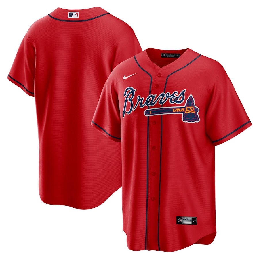 前后红色 (5)033 MLBJE2601-05-033 Atlanta Braves Baseball Jersey 033 USD16.98 - Image 1