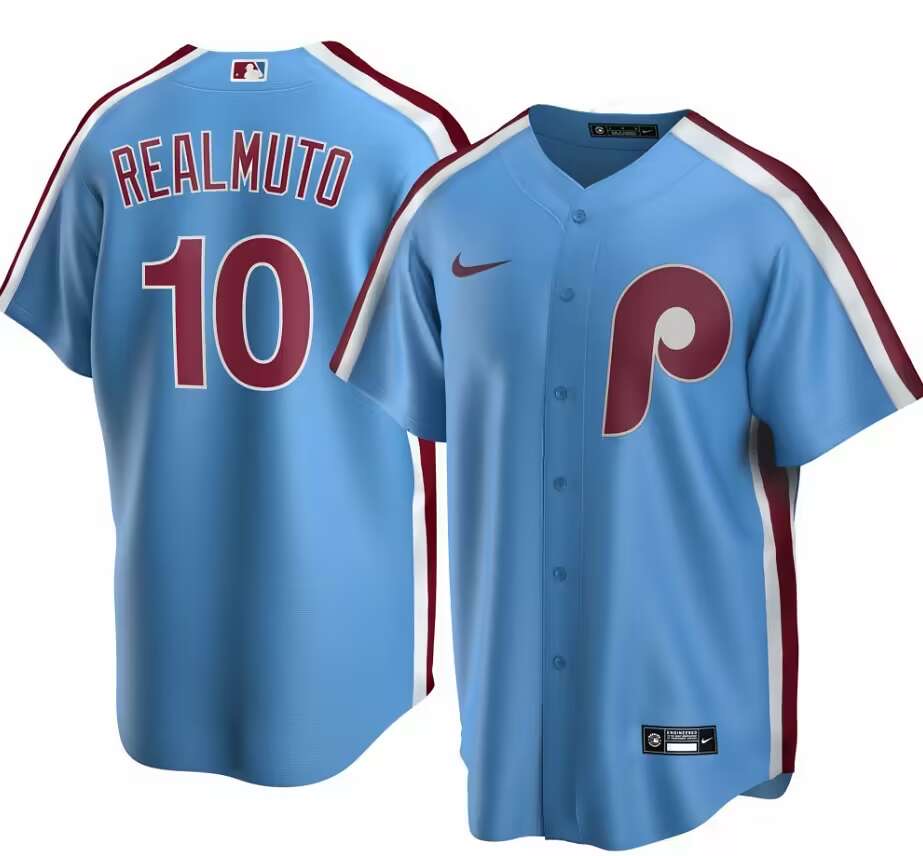 前后蓝色 (1)034 MLBJE2601-04-034 Philadelphia Phillies Baseball Jersey 034 USD16.98 - Image 1