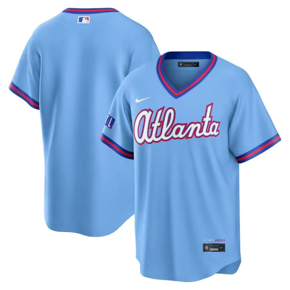 前后蓝色 (1)036 MLBJE2601-05-036 Atlanta Braves Baseball Jersey 036 USD16.98 - Image 1