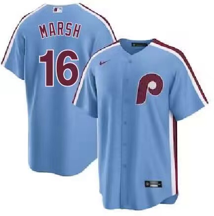 前后蓝色 (5)038 MLBJE2601-04-038 Philadelphia Phillies Baseball Jersey 038 USD16.98 - Image 1