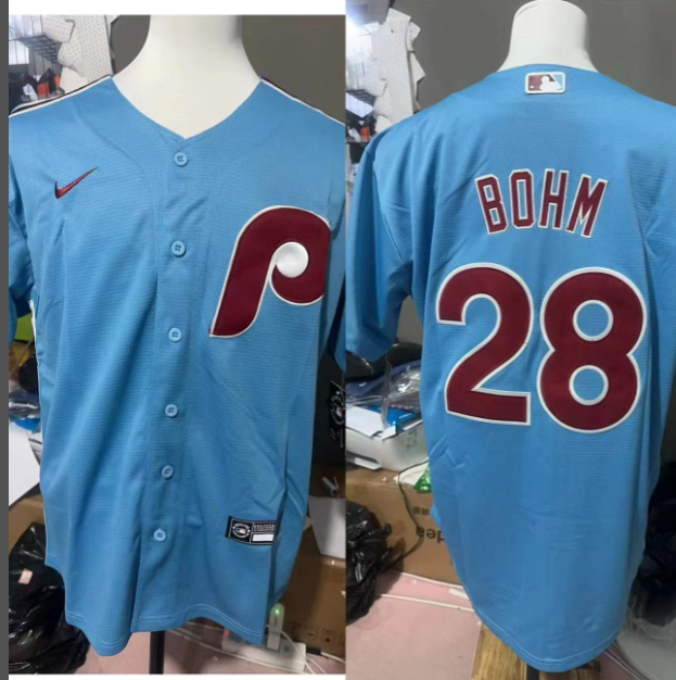 并排浅兰 (4)022 MLBJE2601-04-022 Philadelphia Phillies Baseball Jersey 022 USD16.98 - Image 1