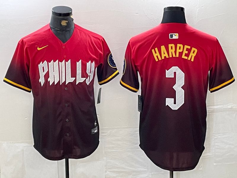 并排浅红深红 (1)014 MLBJE2601-04-014 Philadelphia Phillies Baseball Jersey 014 USD16.98 - Image 1