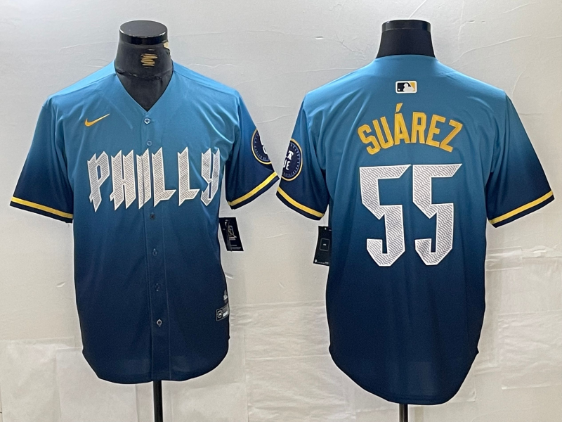 并排渐变蓝 (1)006 MLBJE2601-04-006 Philadelphia Phillies Baseball Jersey 006 USD16.98 - Image 1