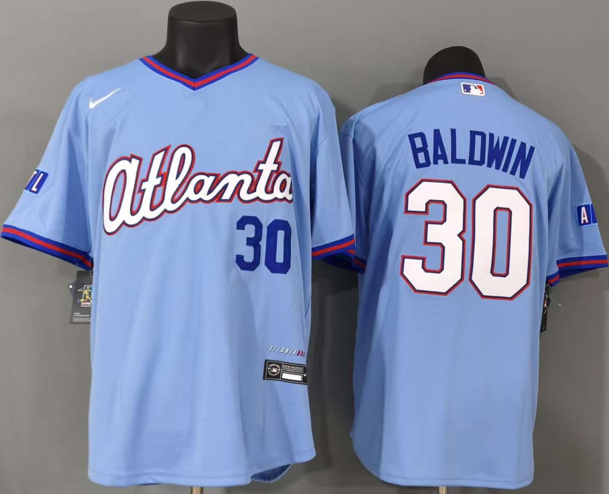 并排蓝色 (1)007 MLBJE2601-05-007 Atlanta Braves Baseball Jersey 007 USD16.98 - Image 1