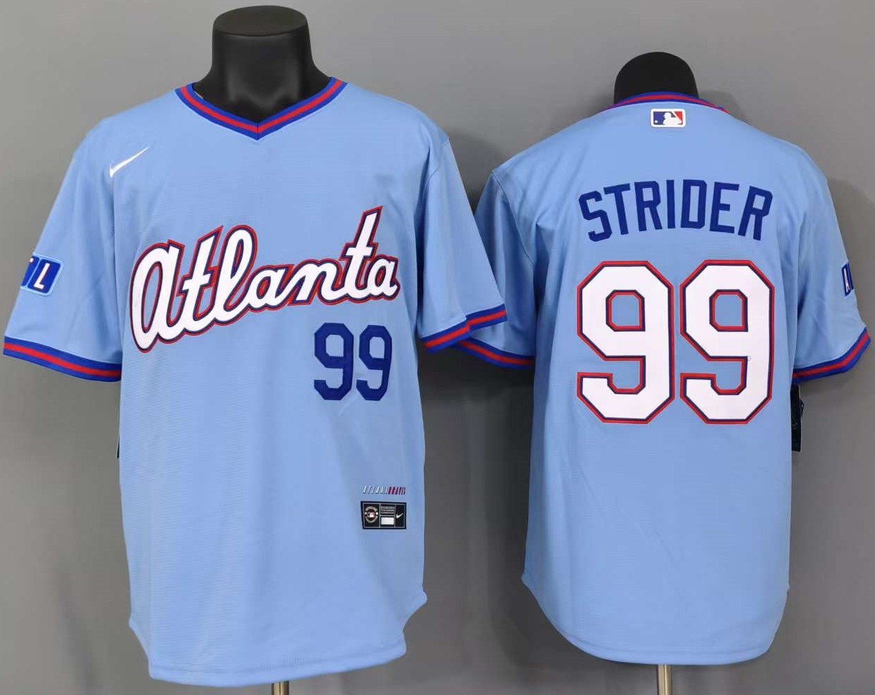 并排蓝色 (2)009 MLBJE2601-05-009 Atlanta Braves Baseball Jersey 009 USD16.98 - Image 1