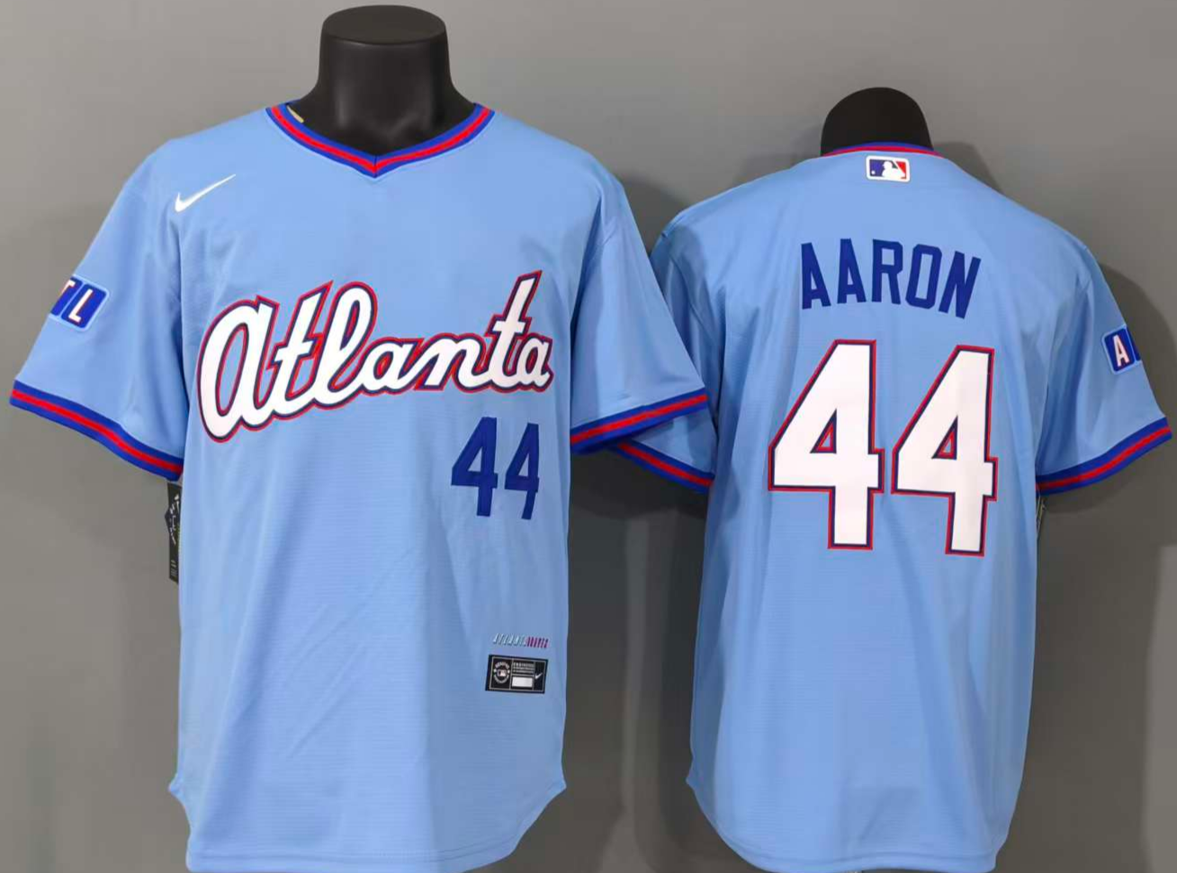并排蓝色 (2)010 MLBJE2601-05-010 Atlanta Braves Baseball Jersey 010 USD16.98 - Image 1
