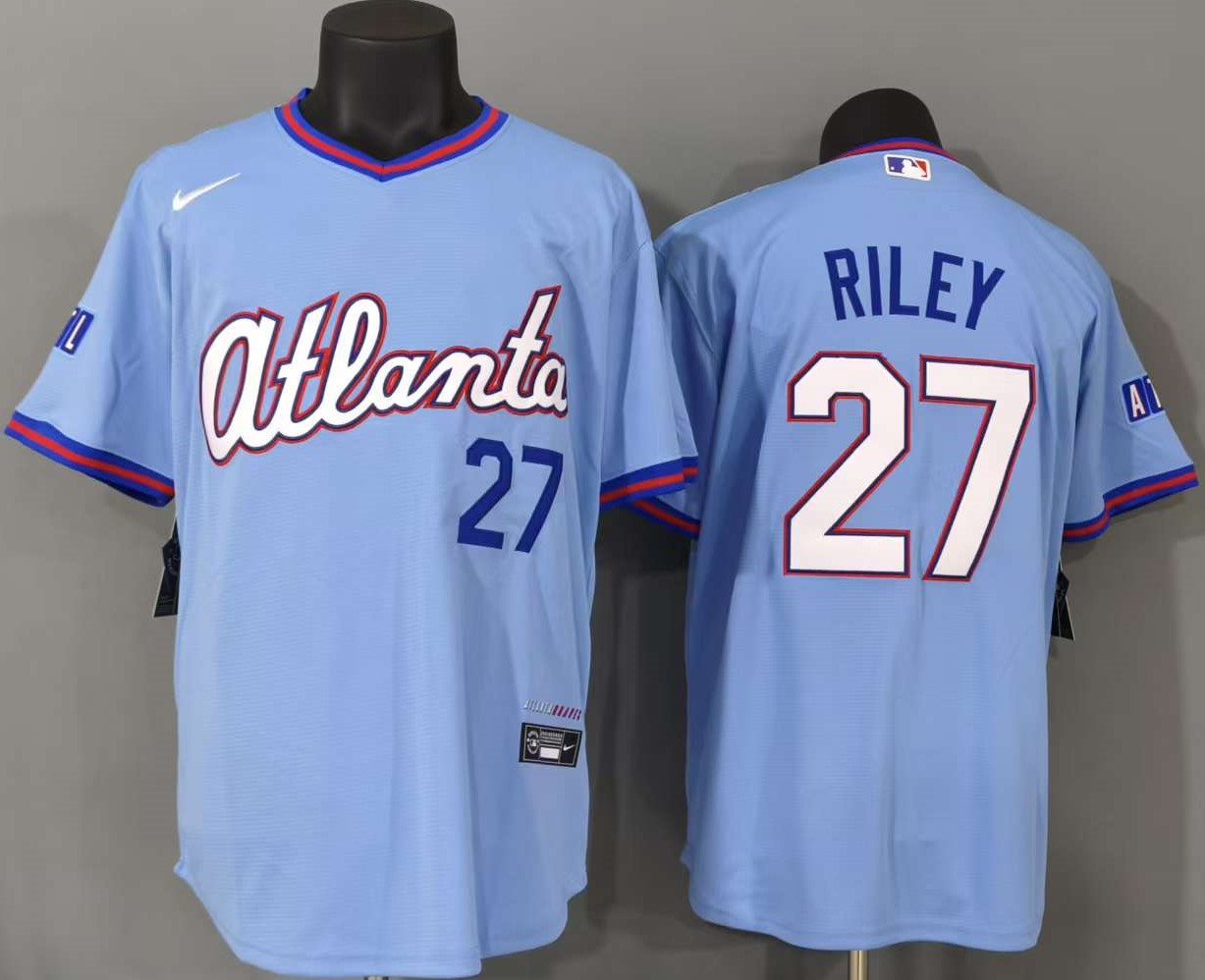并排蓝色 (3)011 MLBJE2601-05-011 Atlanta Braves Baseball Jersey 011 USD16.98 - Image 1