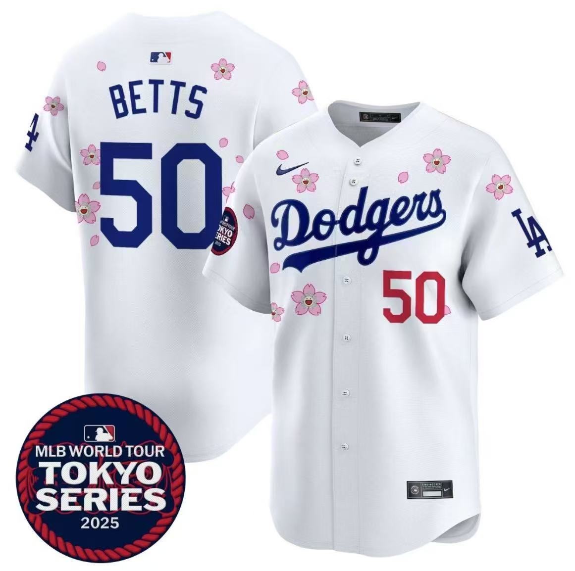 樱花10 65209911 (156) 价格贵17.98 MLBJE2601-01-156 Los Angeles Dodgers Baseball Jersey 156 USD17.98 - Image 1