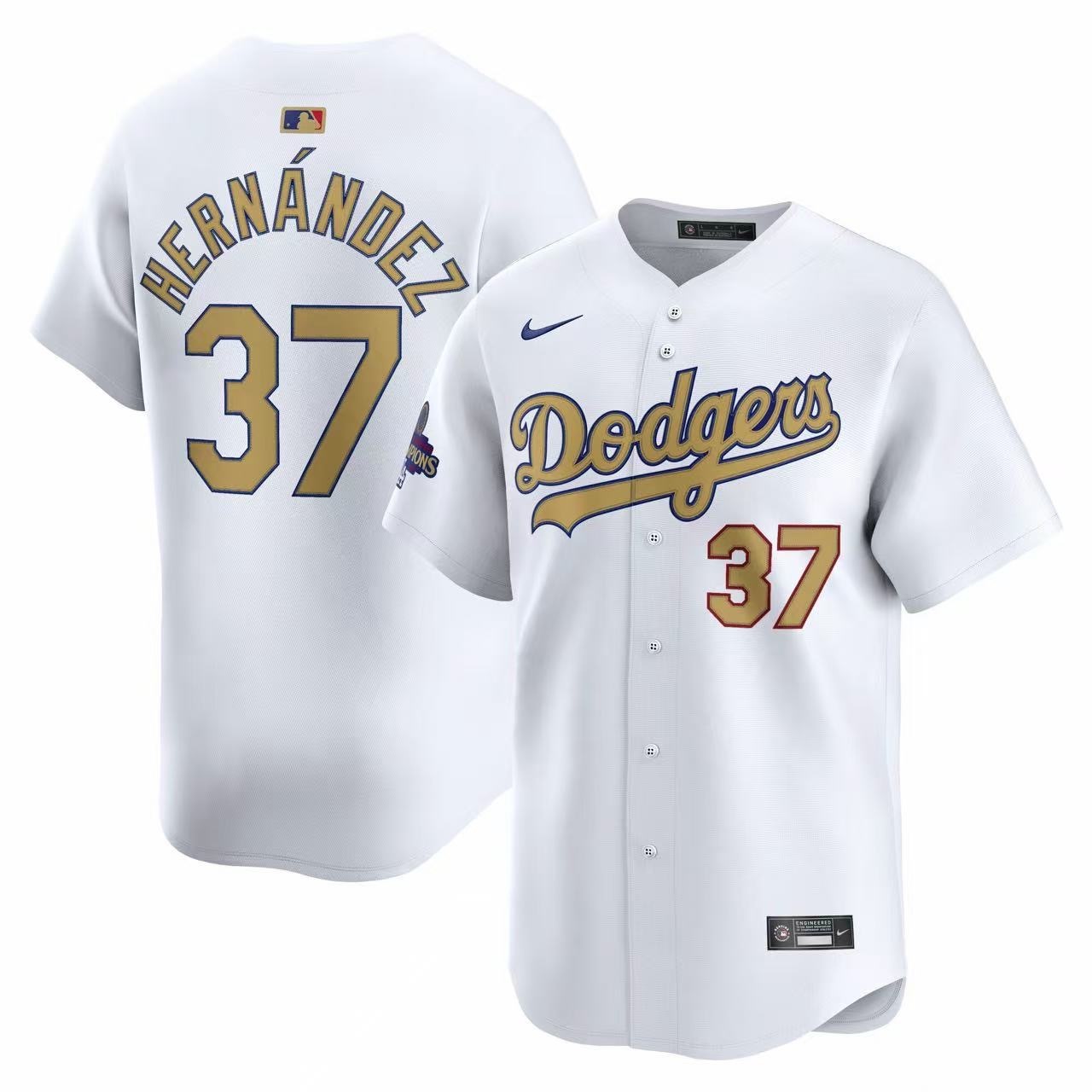 白色 (19)014 MLBJE2601-01-014 Los Angeles Dodgers Baseball Jersey 014 USD16.98 - Image 1