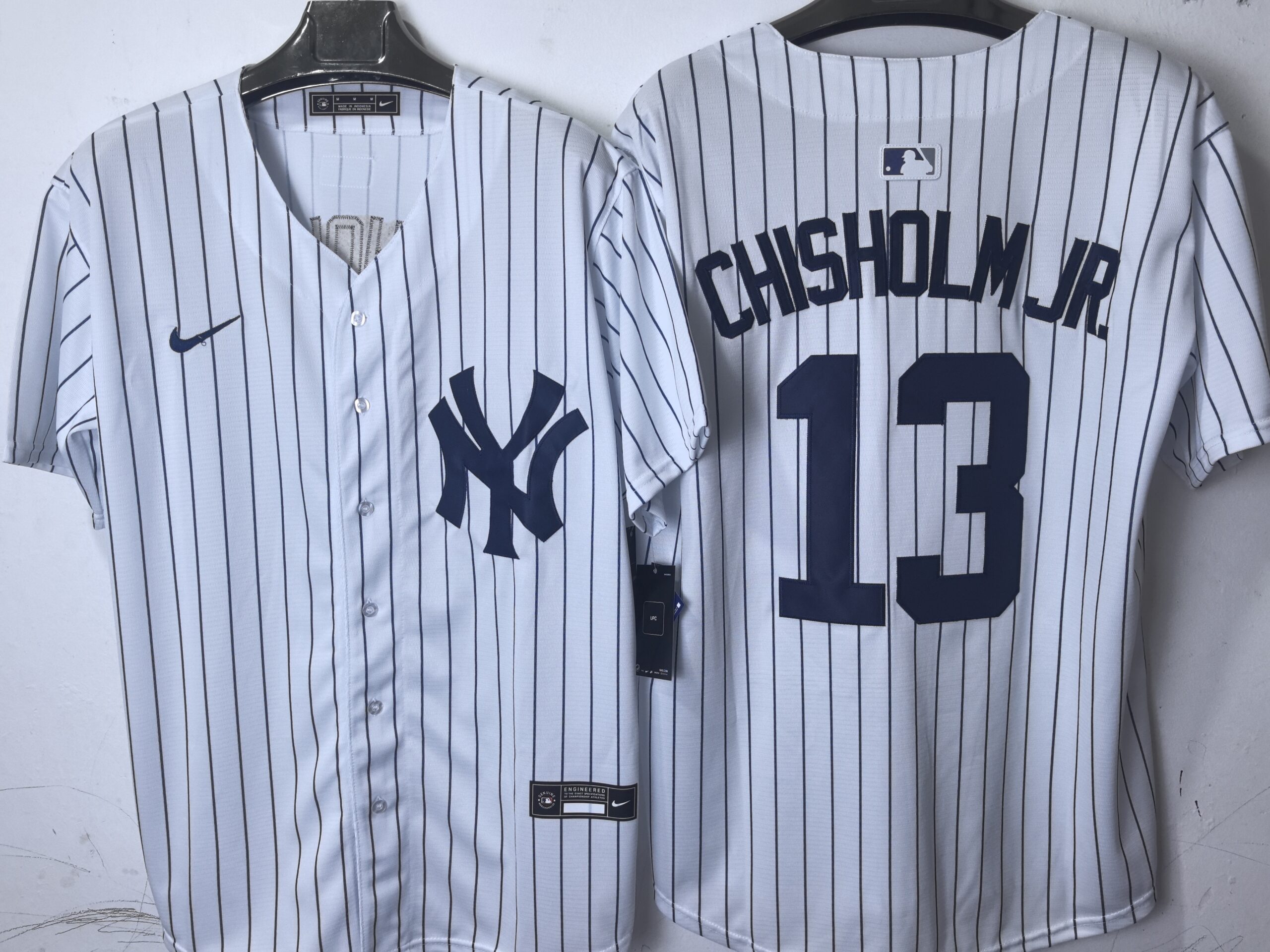 白色橫排 (11)012 MLBJE2601-02-012 New York Yankees Baseball Jersey 012 USD16.98 - Image 1