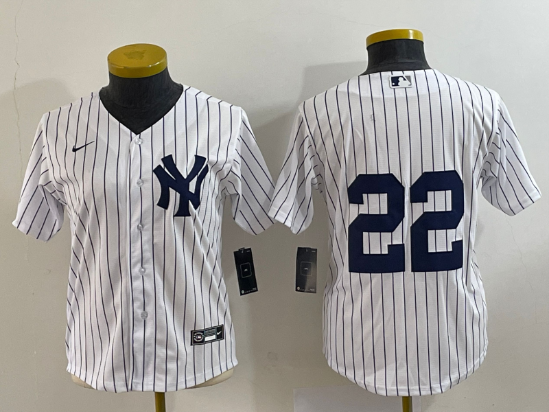 白色橫排 (5)006 MLBJE2601-02-006 New York Yankees Baseball Jersey 006 USD16.98 - Image 1