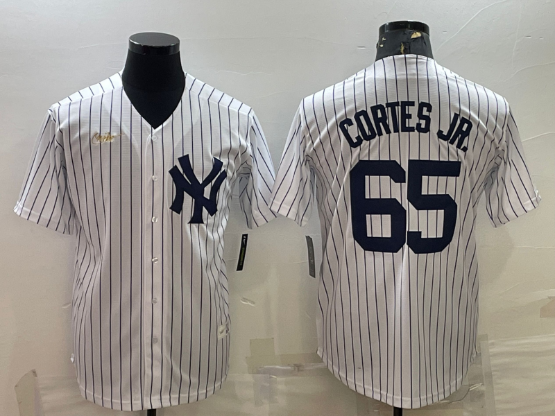 白色橫排 (9)010 MLBJE2601-02-010 New York Yankees Baseball Jersey 010 USD16.98 - Image 1