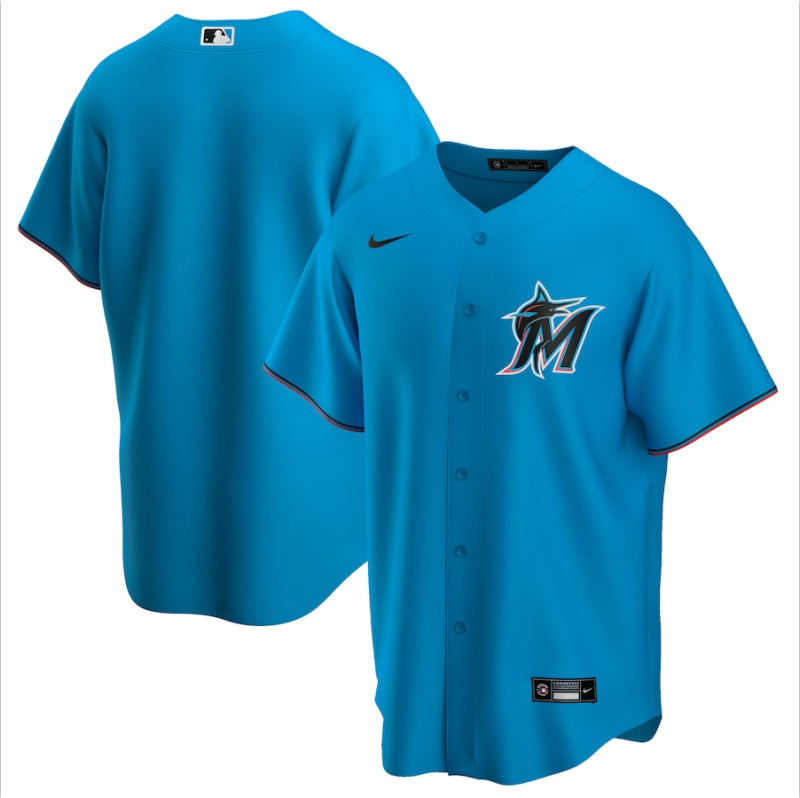 前后彩兰 (2)005 MLBJE2601-28-005 Miami Marlins Baseball Jersey 005 USD16.98 - Image 1