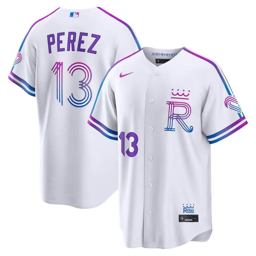 前后白色 (3)014 MLBJE2601-26-014 Kansas City Royals Baseball Jersey 014 USD16.98 - Image 1