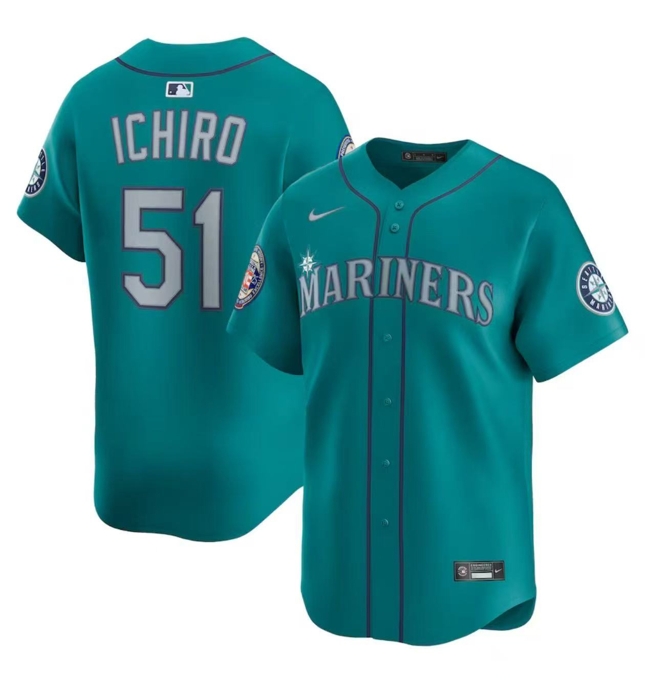 前后绿色 (2)020 MLBJE2601-15-020 Seattle Mariners Baseball Jersey 020 USD16.98 - Image 1