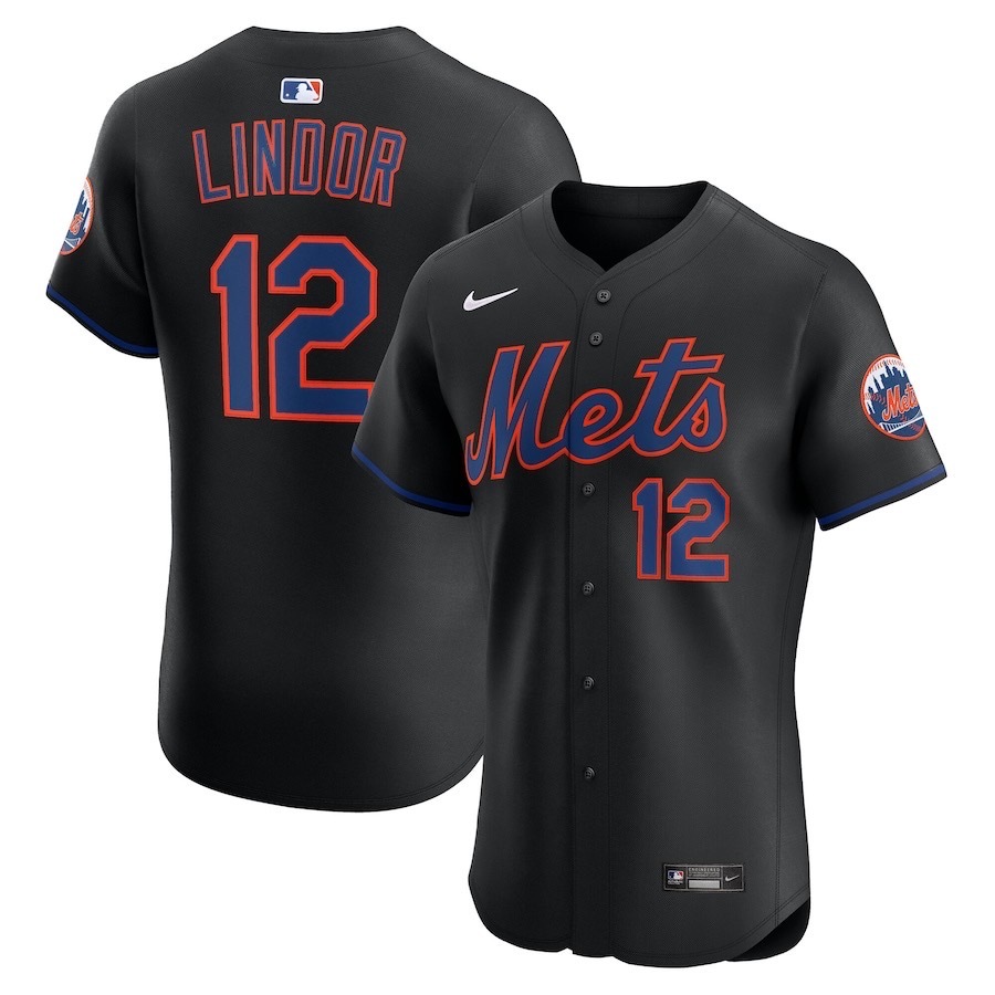 前后黑色 (1)032 MLBJE2601-09-032 New York Mets Baseball Jersey 032 USD16.98 - Image 1