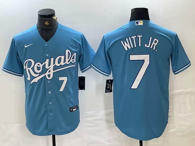 并排浅兰1 (1)005 MLBJE2601-26-005 Kansas City Royals Baseball Jersey 005 USD16.98 - Image 1