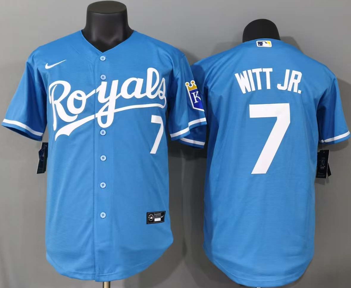 并排浅兰2 (2)008 MLBJE2601-26-008 Kansas City Royals Baseball Jersey 008 USD16.98 - Image 1