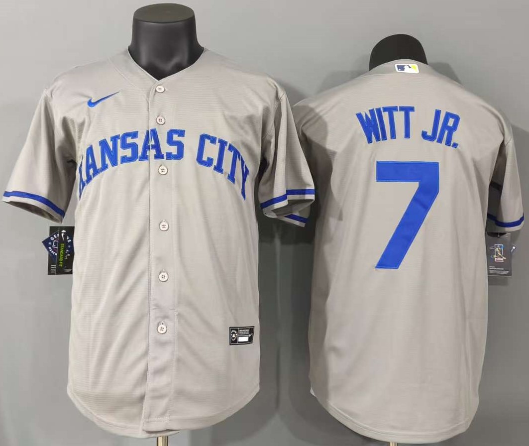 并排灰色 (2)004 MLBJE2601-26-004 Kansas City Royals Baseball Jersey 004 USD16.98 - Image 1