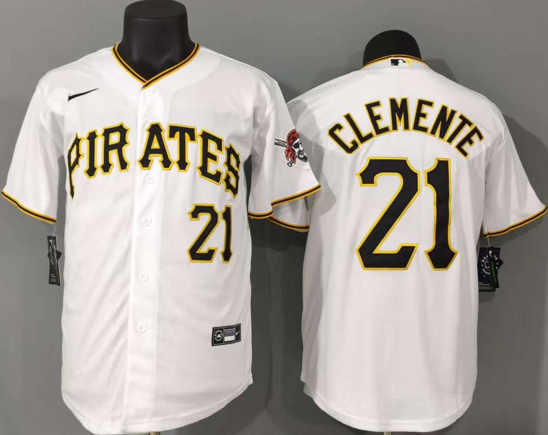 并排白色 (2)003 MLBJE2601-10-003 Pittsburgh Pirates Baseball Jersey 003 USD16.98 - Image 1