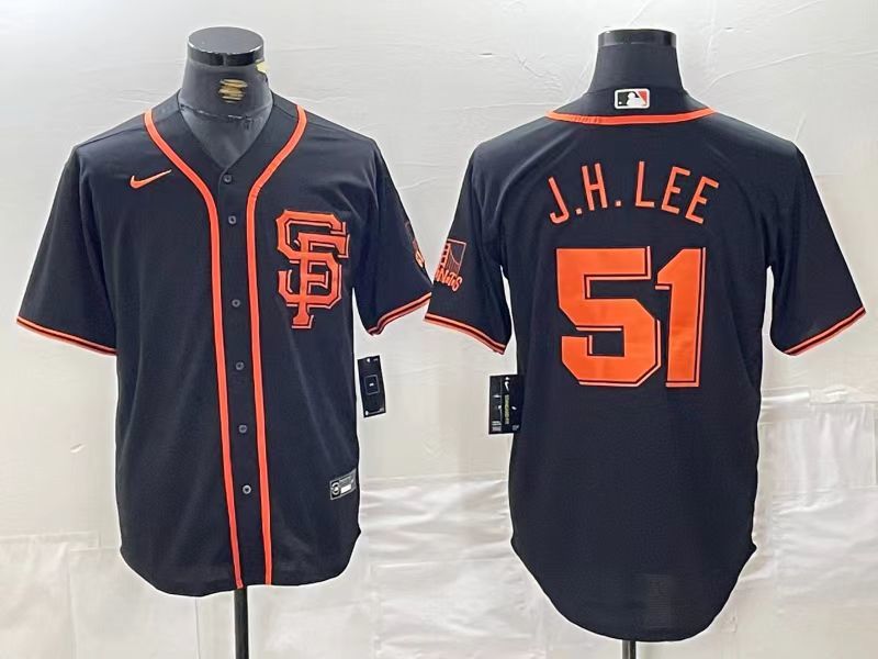 并排黑色 (1) MLBJE2601-13-001 San Francisco Giants Baseball Jersey 001 USD16.98 - Image 1