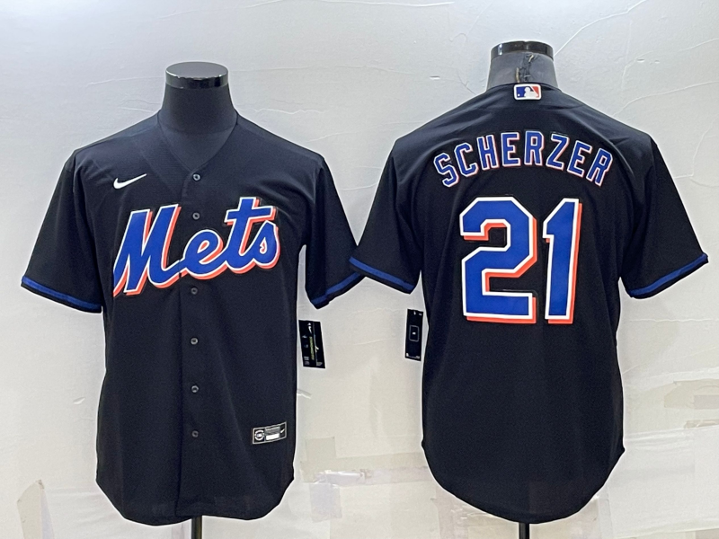 并排黑色 (3)005 MLBJE2601-09-005 New York Mets Baseball Jersey 005 USD16.98 - Image 1