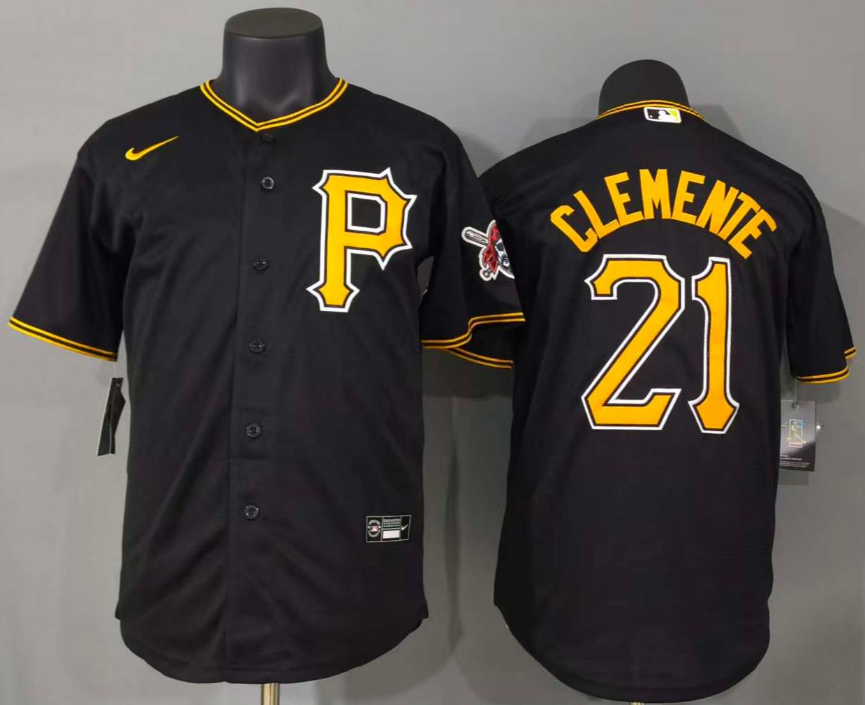 并排黑色1 (2)012 MLBJE2601-10-012 Pittsburgh Pirates Baseball Jersey 012 USD16.98 - Image 1
