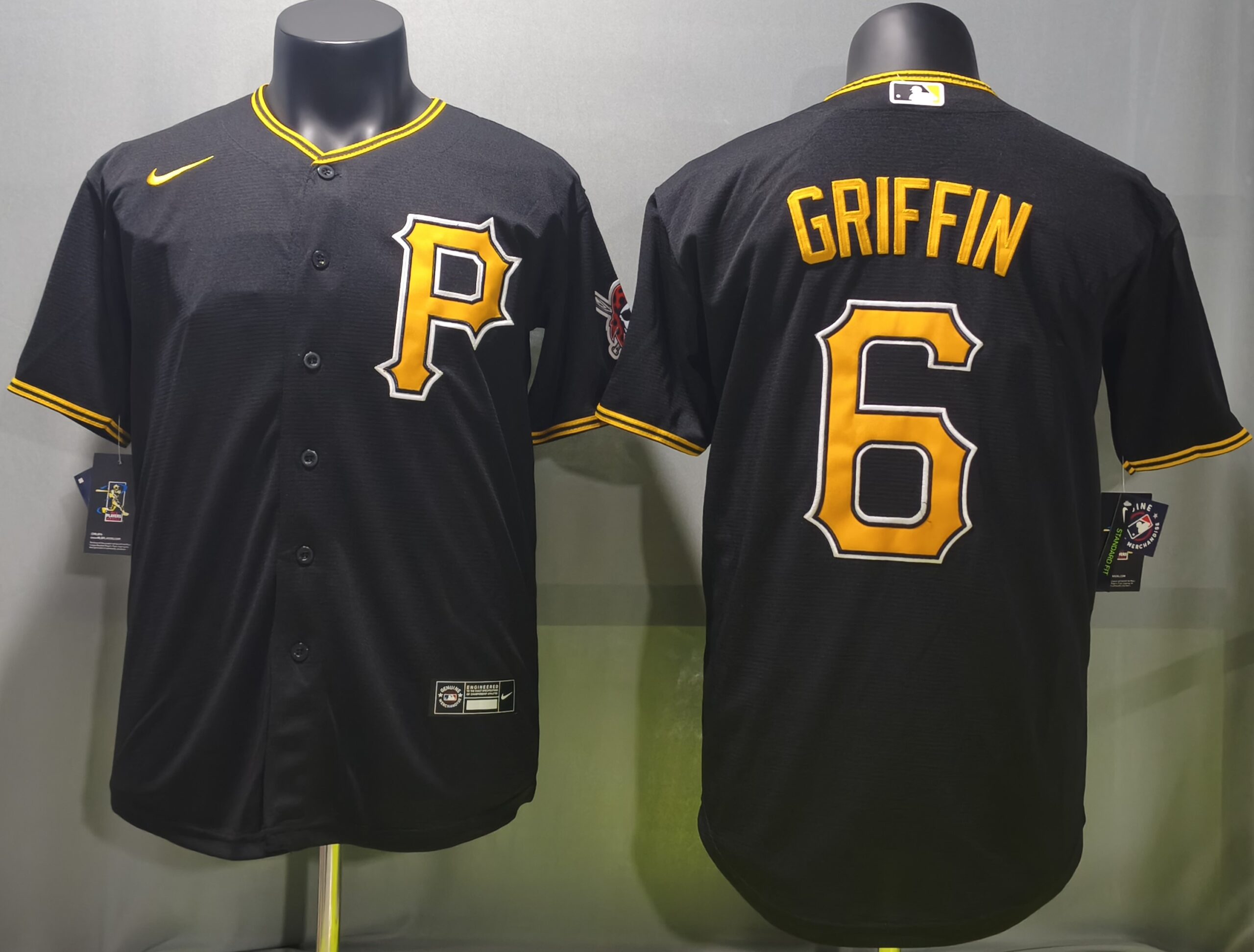 并排黑色1 (4)014 MLBJE2601-10-014 Pittsburgh Pirates Baseball Jersey 014 USD16.98 - Image 1