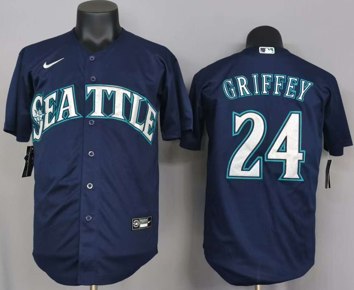 横排海军兰 (2)003 MLBJE2601-15-003 Seattle Mariners Baseball Jersey 003 USD16.98 - Image 1