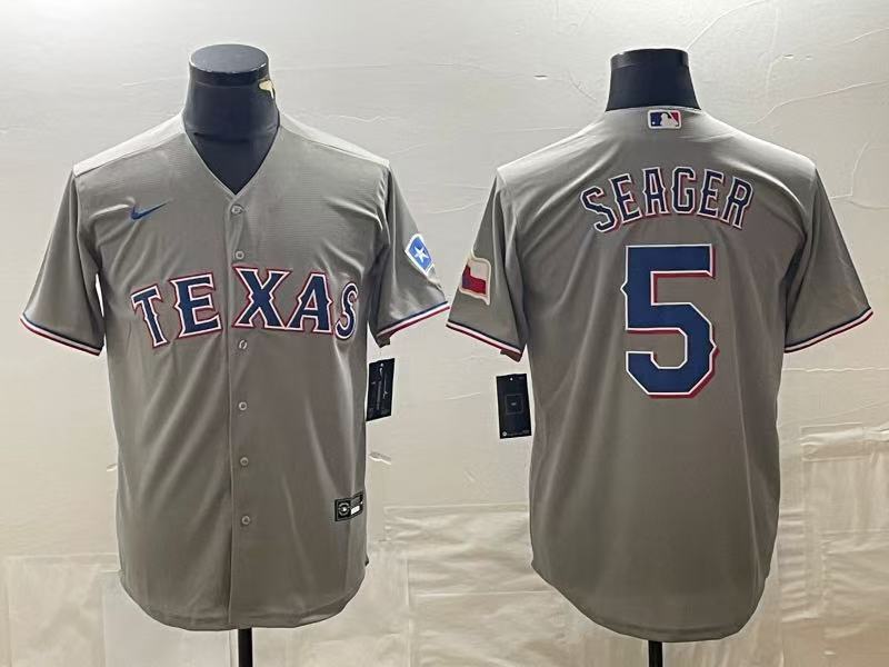 横排灰色008 MLBJE2601-16-008 Texas Rangers Baseball Jersey 008 USD16.98 - Image 1