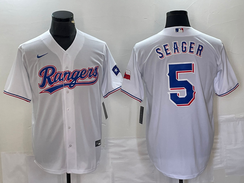 横排白色 (1) MLBJE2601-16-001 Texas Rangers Baseball Jersey 001 USD16.98 - Image 1