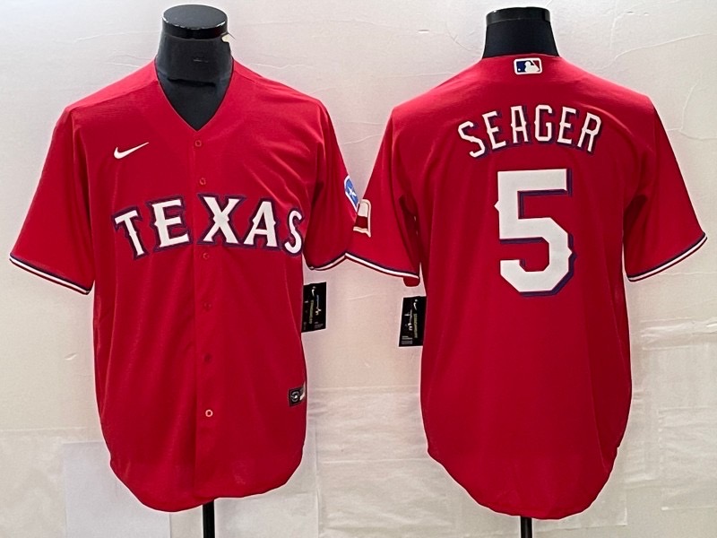 横排红色 (1)004 MLBJE2601-16-004 Texas Rangers Baseball Jersey 004 USD16.98 - Image 1