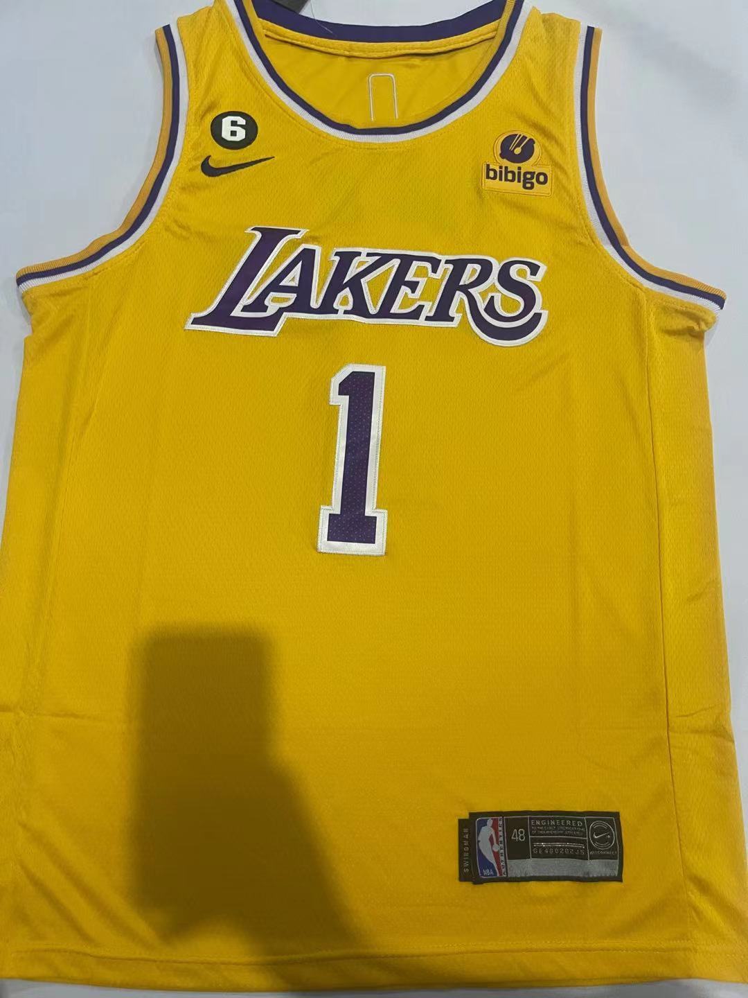 1#黄01.jpg NBAJE2601-01-027 Los Angeles Lakers Basketball Jersey 027 USD12.98 - Image 1