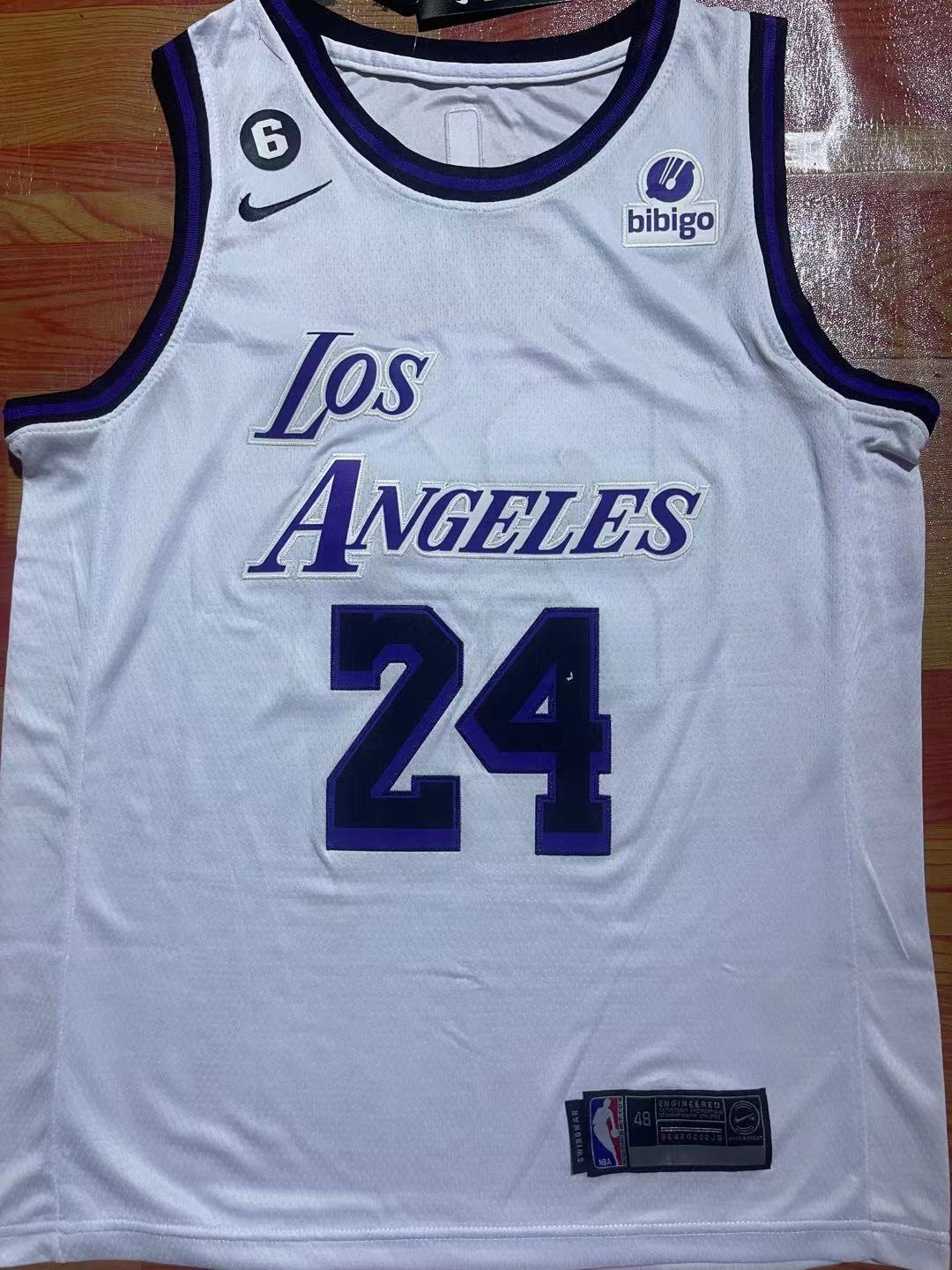 24#白0.jpg NBAJE2601-01-025 Los Angeles Lakers Basketball Jersey 025 USD12.98 - Image 1