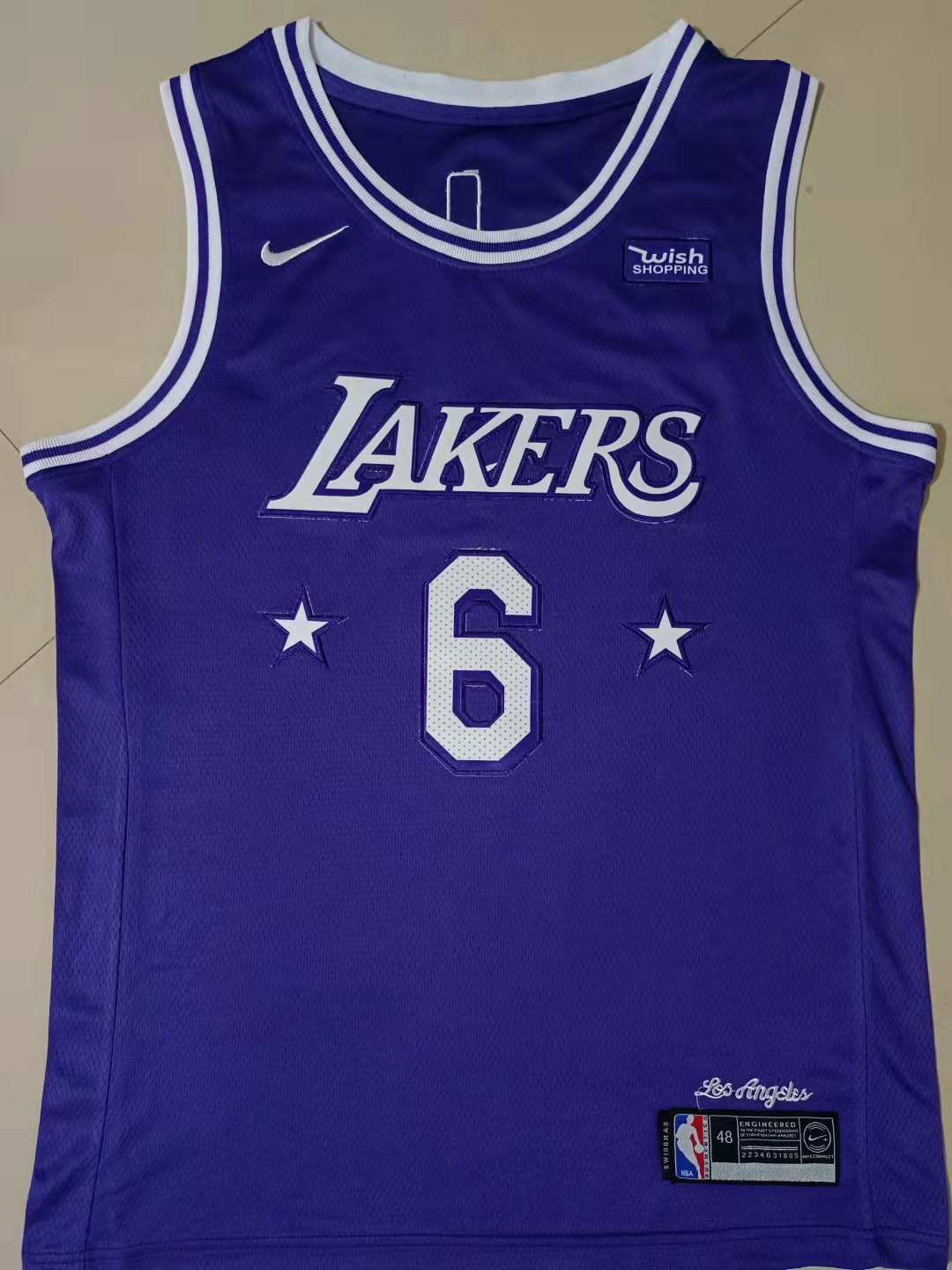6#紫01.jpg NBAJE2601-01-112 Los Angeles Lakers Basketball Jersey 112 USD12.98 - Image 1