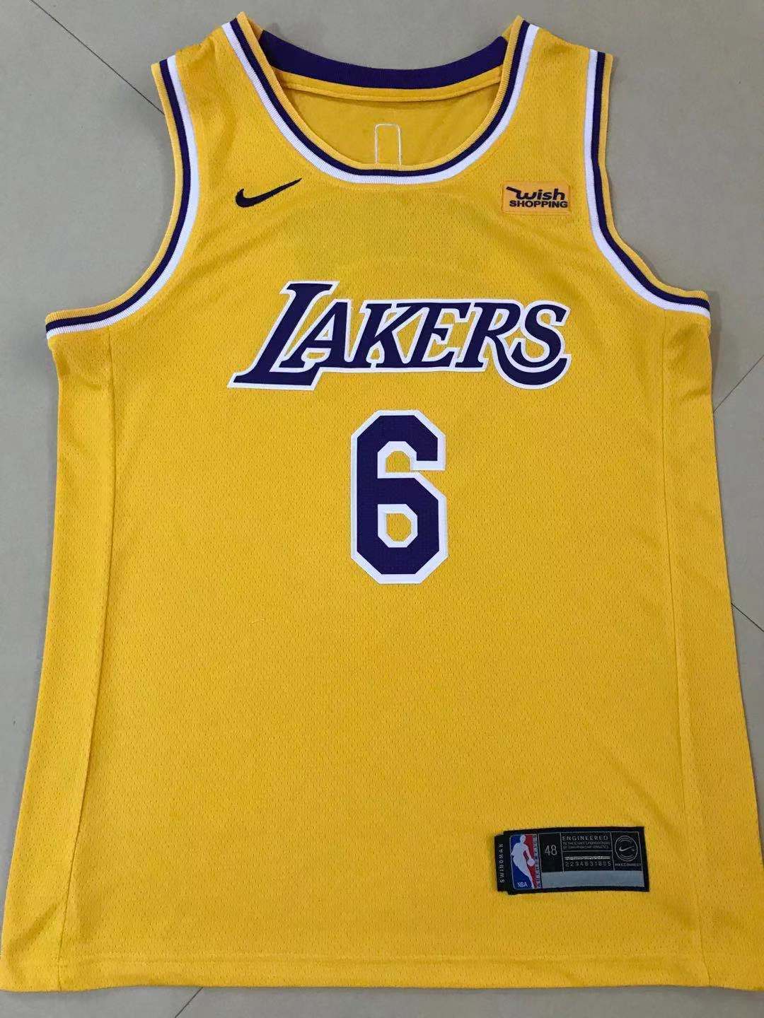 6#黄01.jpg NBAJE2601-01-284 Los Angeles Lakers Basketball Jersey 284 USD12.98 - Image 1