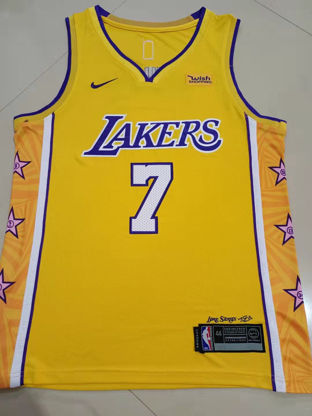 7#黄05.jpg NBAJE2601-01-125 Los Angeles Lakers Basketball Jersey 125 USD12.98 - Image 1